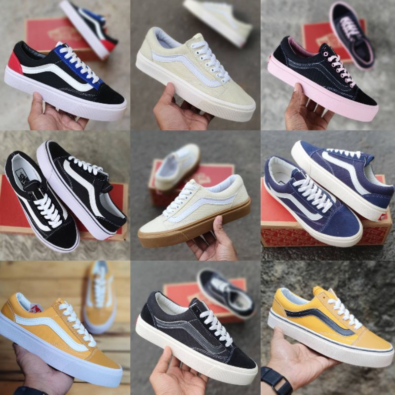 Sepatu Vans Oldskool Wanita, Ukuran 36-40. Vans Kuning / Vans Pink / Vans Tosca / Cream