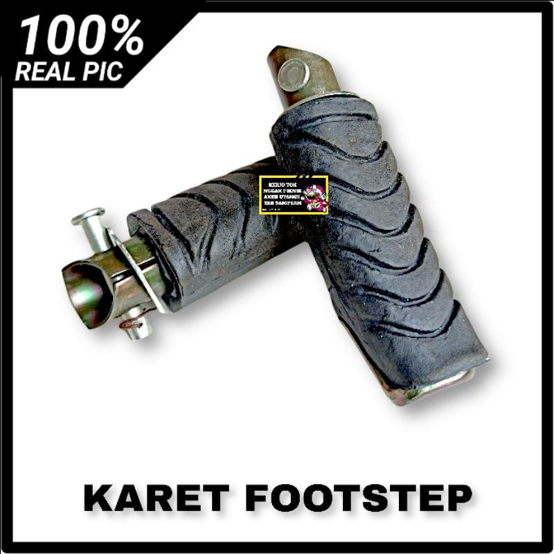 FOOTSTEP FUSTEP BOSTEP POSTEB PIJAKAN KAKI BELAKANG YAMAHA RX KING ALUMUNIUM POLES SET KARET-KARET SAJA