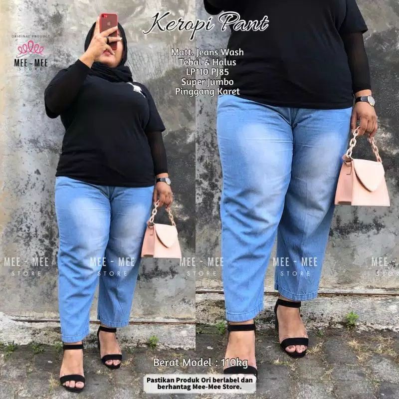 Keropi Pants Wanita Jeans Jumbo Adem Nyaman
