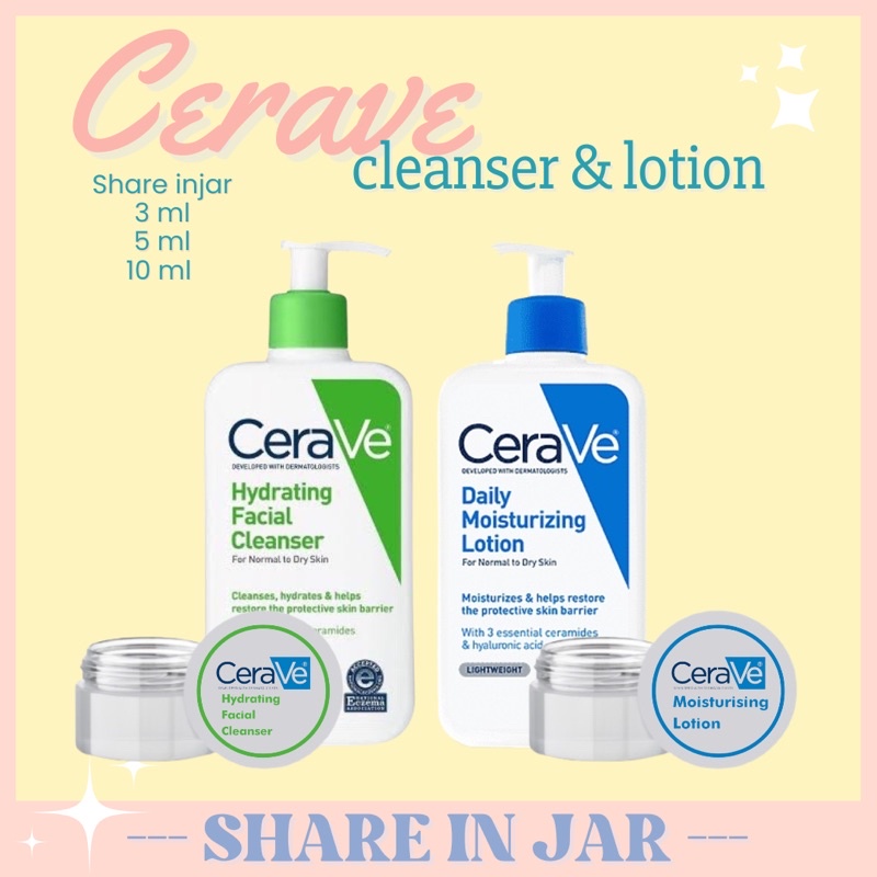 [ SHARE IN JAR ]CERAVE Daily Moisturizing Lotion 3ml 5ml 10ml cerave facial cleanser share in jar