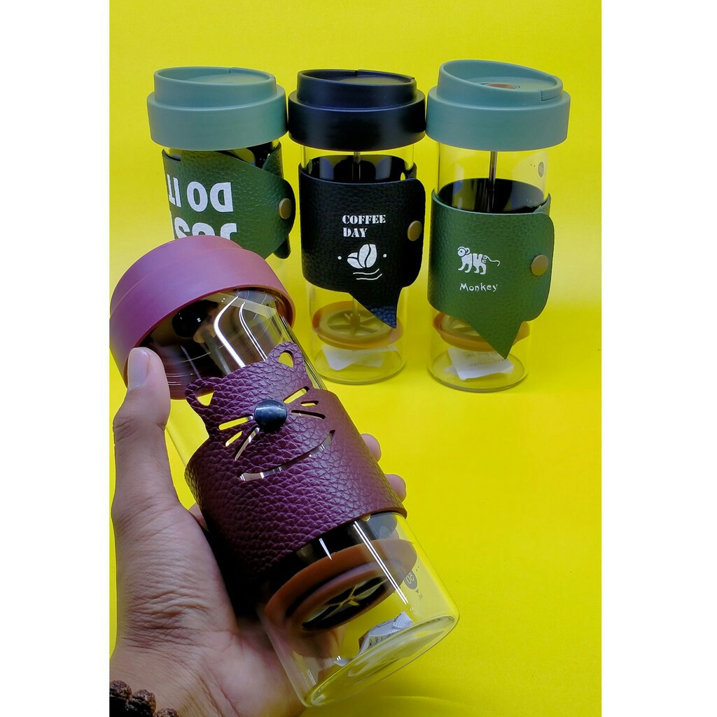 [WS] Botol Minum Kaca dengan Saringan Infuser - 330ml