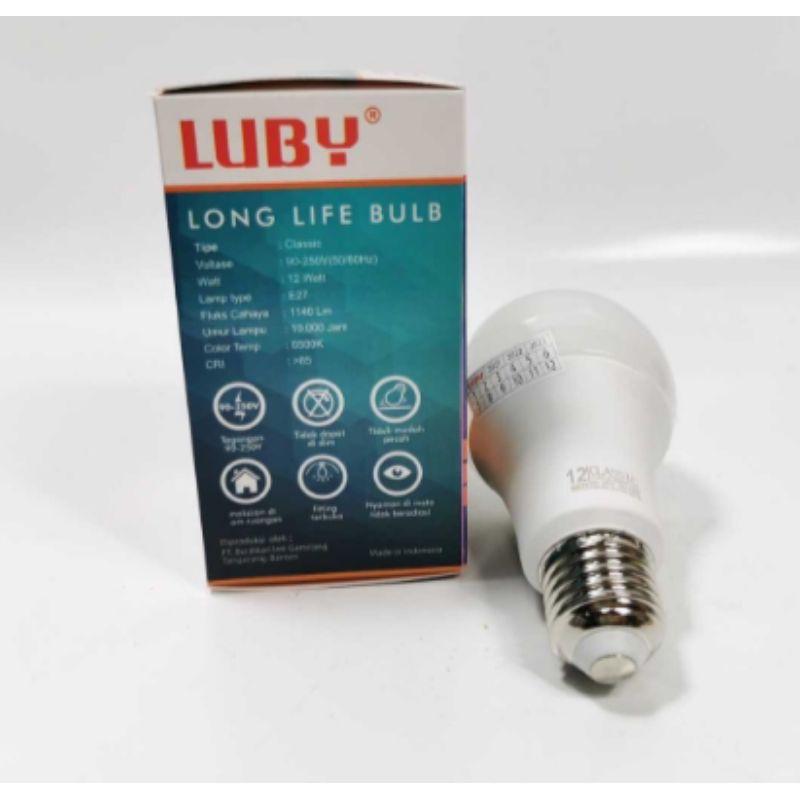 Luby Classic 15W Lampu Bohlam LED 15 Watt Bulb PUTIH Garansi 1 Tahun