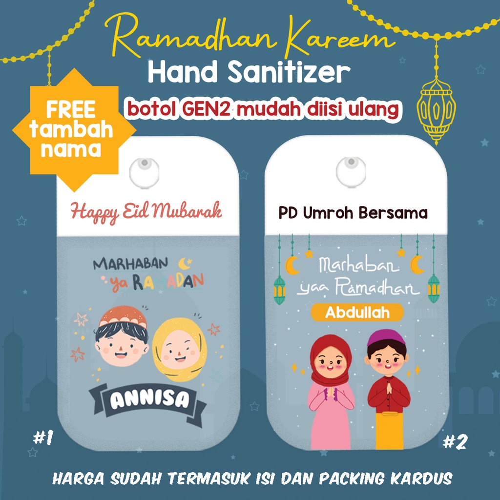 RAMADHAN LEBARAN Hampers / Souvenir Imlek Hand Sanitizer spray Custom / Bukan Touchland 2nd Generation