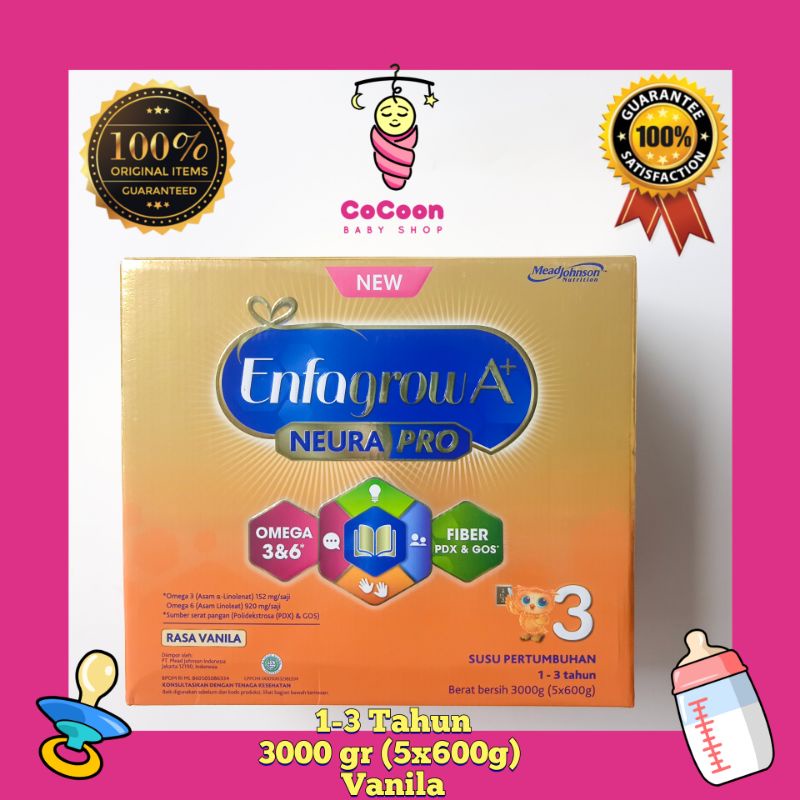 Susu Formula Batita Enfagrow A 3 Neurapro 1-3 Tahun 3000 g 3kg 3000gr Vanila Vanilla