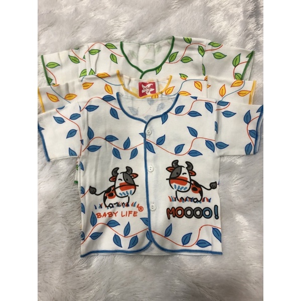 baju bayi tangan pendek cewek cowok umur 0-6 bulan