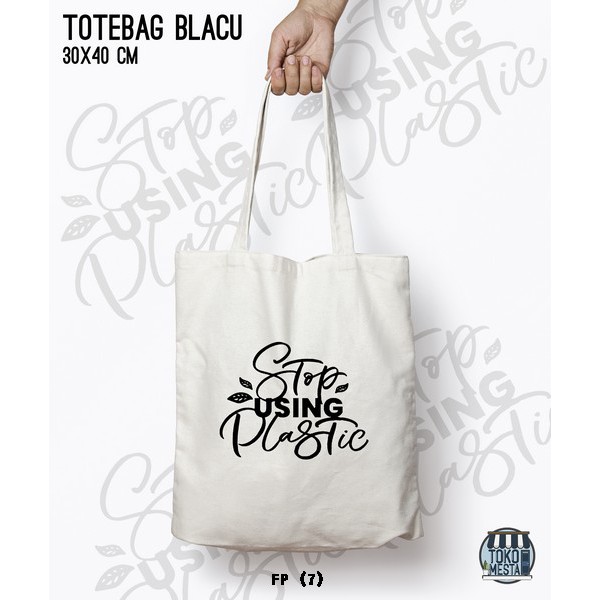 TOTE BAG BLACU 30X40 - PLASTIC FREE.02