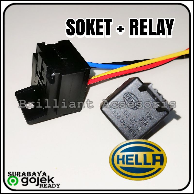 Soket Rumah Relay + Relay Original BOSCH HELLA