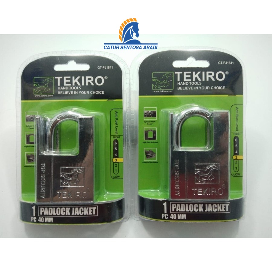 TEKIRO Gembok Jaket 40mm / Padlock Jacket 40 mm Kunci Gembok Rumah Pagar Gudang Ruko Berkualitas CSA
