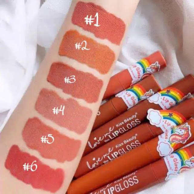 (CYBER) COD TERMURAH DAN TERLARIS [Per satuan] Lipcream Kiss Beauty Love Me UNICON Nude