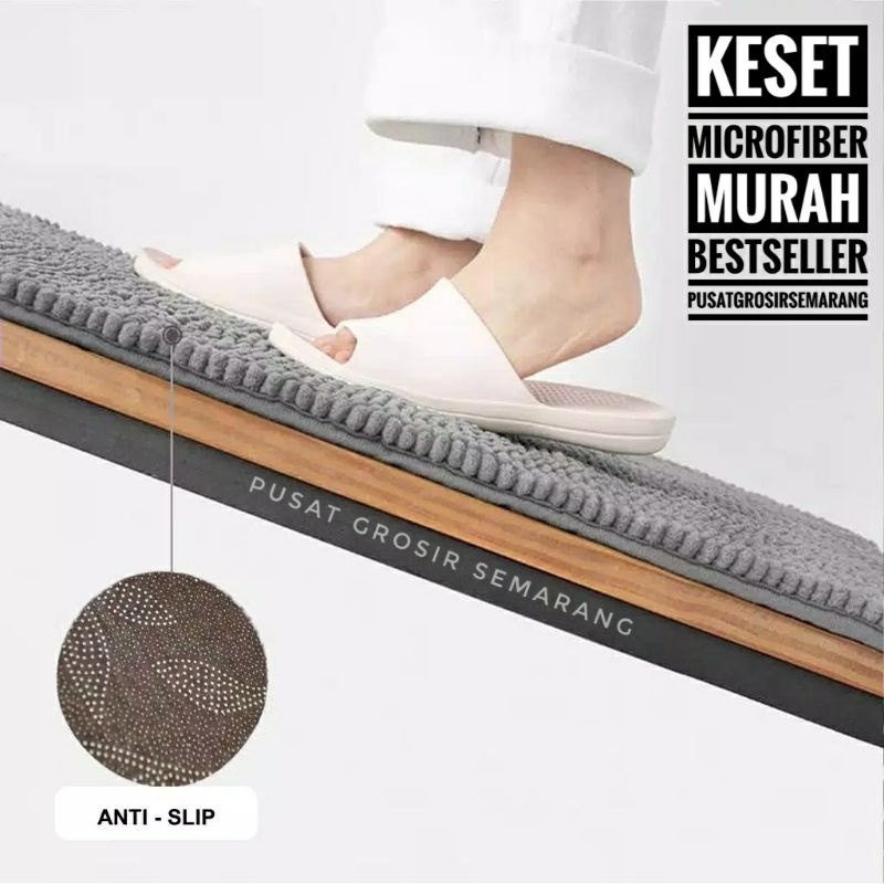 Keset CENDOL Kotak Doff Microfiber 40x60 cm / Keset Kaki / Keset Kamar Mandi PREMIUM / Door Mat Anti Slip (BISA PILIH WARNA)