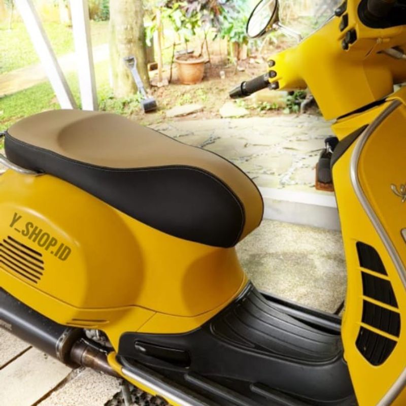 Cover Kulit Jok Motor Vespa Matic Primavera Sprint Gts Lx S Kulit MBtech Ori Anti Rembes
