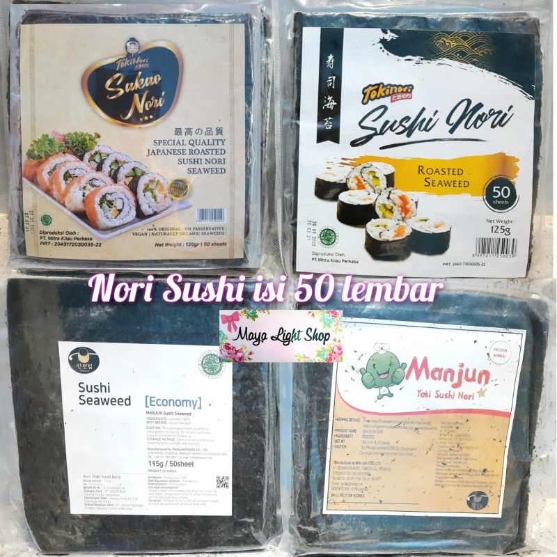 

Nori sushi isi 50 lembar halal bahan sushi nori java sakao murah rumput laut dried seaweed bento sakao tokinori manjun sushi nori murah kimbap halal