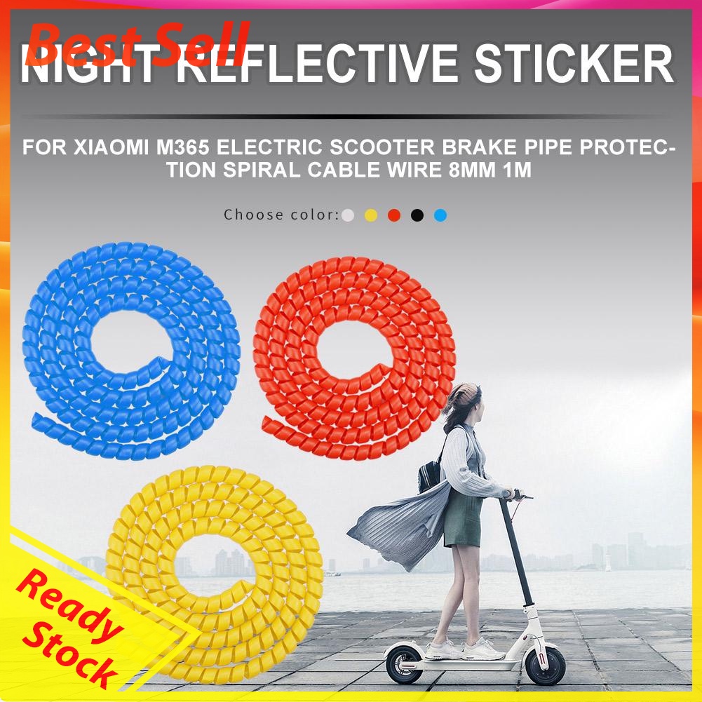 8mm 1m Electric Scooter Brake Pipe Spiral Wrap Winding Wire for Xiaomi M365