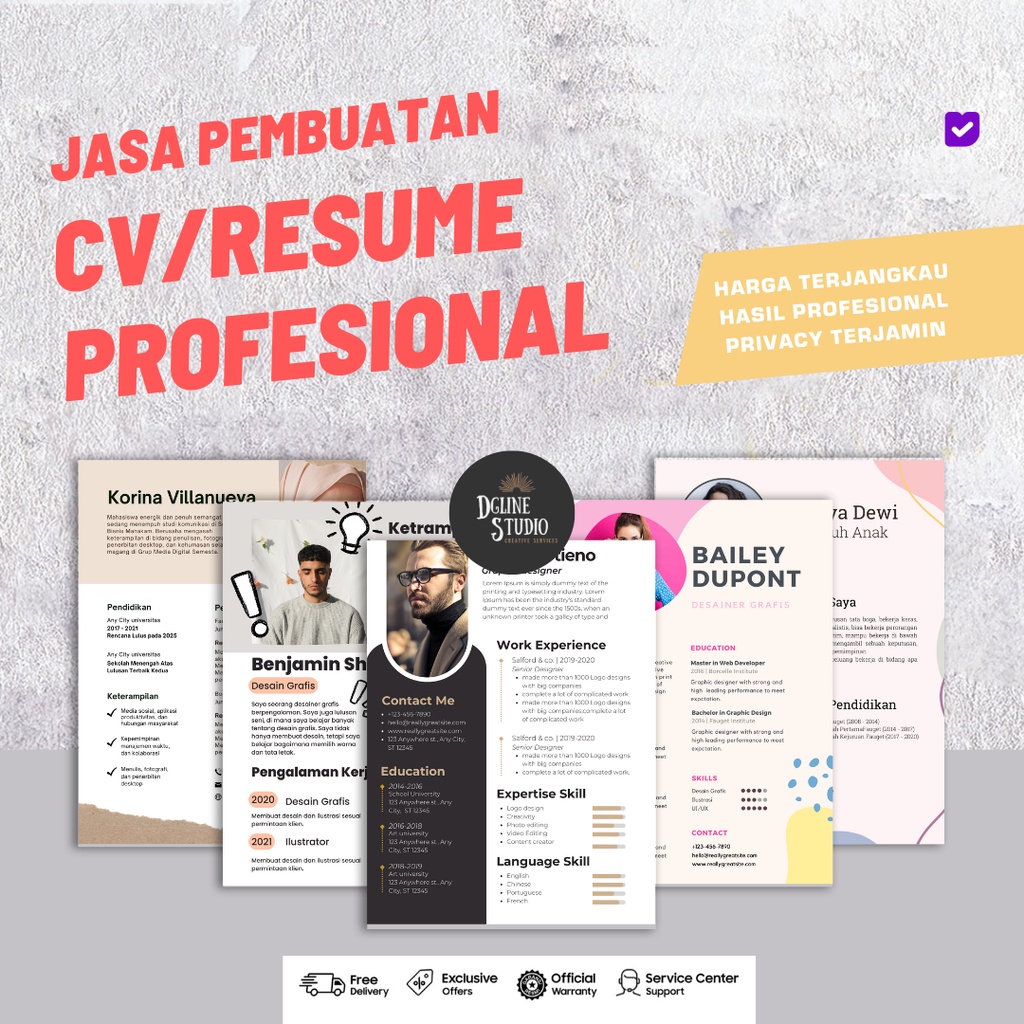 Jual Jasa Pembuatan Cv Curriculum Vitae Desain Cv Lamaran Kerja