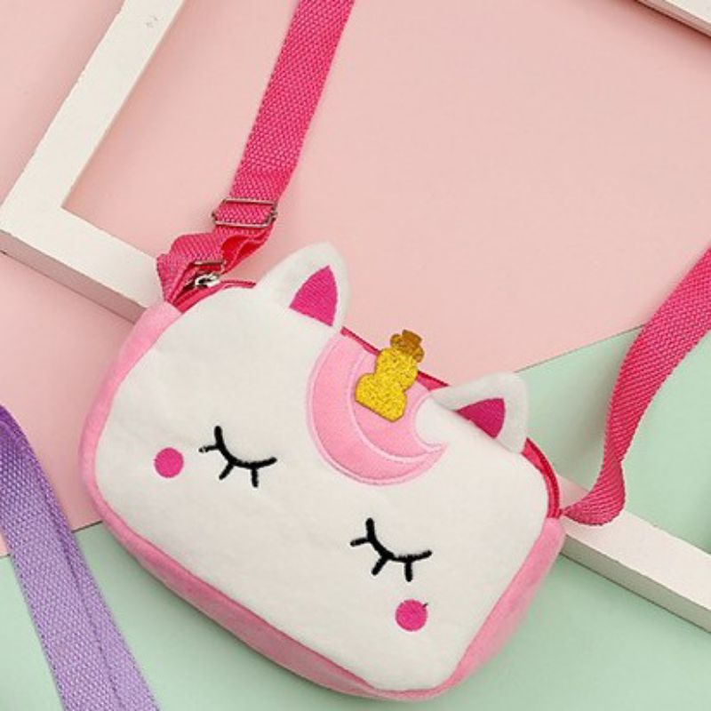 SLINGBAG ANAK UNICORN IMPORT/TAS SELEMPANG ANAK UNICORN/TAS JALAN JALAN ANAK PEREMPUAN/SLINGBAG ANAK