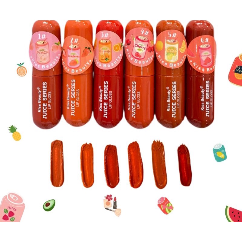 DISKON ECER -  LIP GLOSS KISS BEAUTY JIUCE SERIES | LIP CREAM JUICE SERIES 70066-03