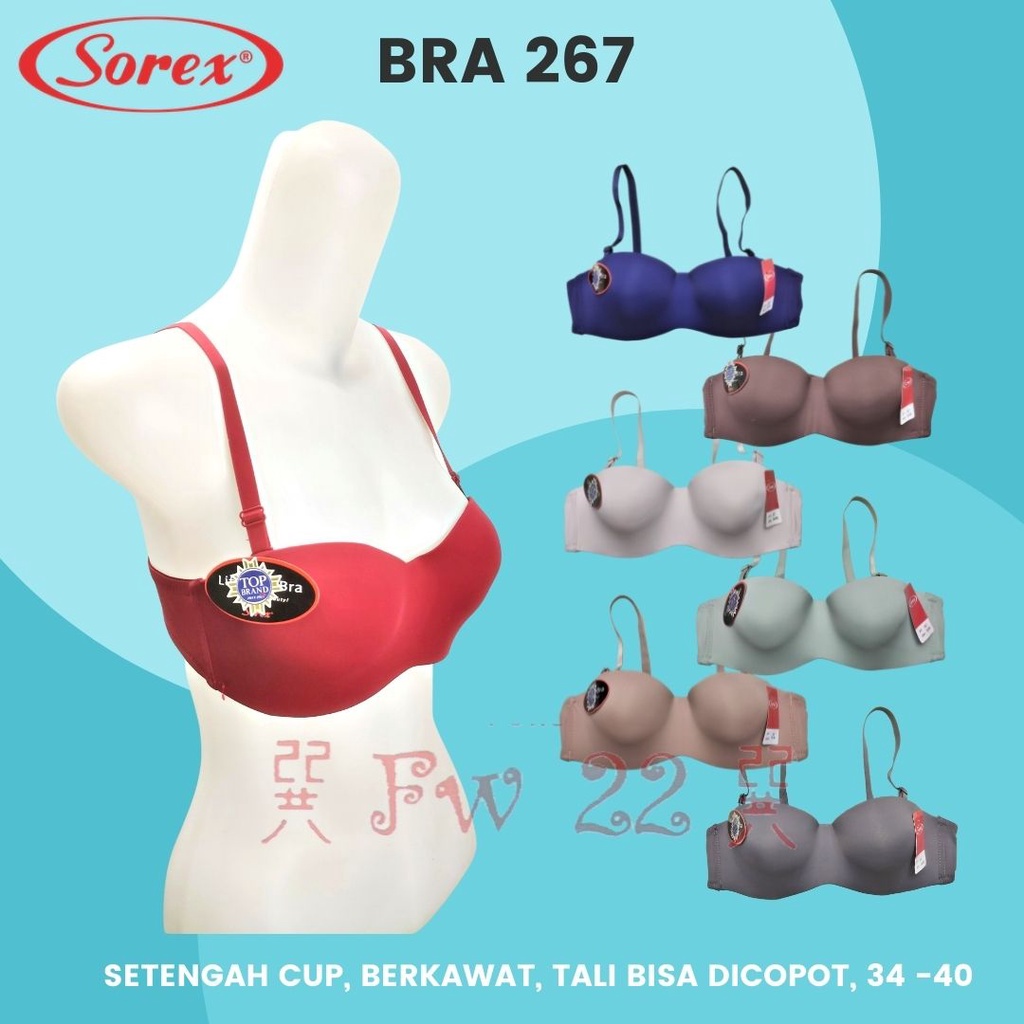 Bra Wanita Sorex 267 Bra Half Cup Model Seamless dan Berkawat