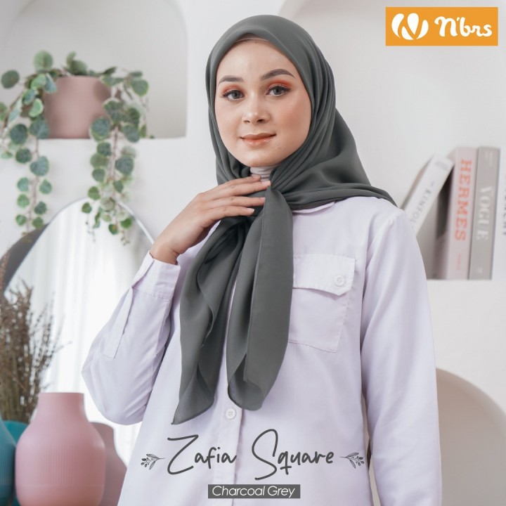 Nibras hijab ZAFIA SQUARE bahan voal superfine hiajb segi empat polos