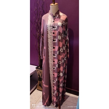 Gamis ori bee batik kancing pink taro