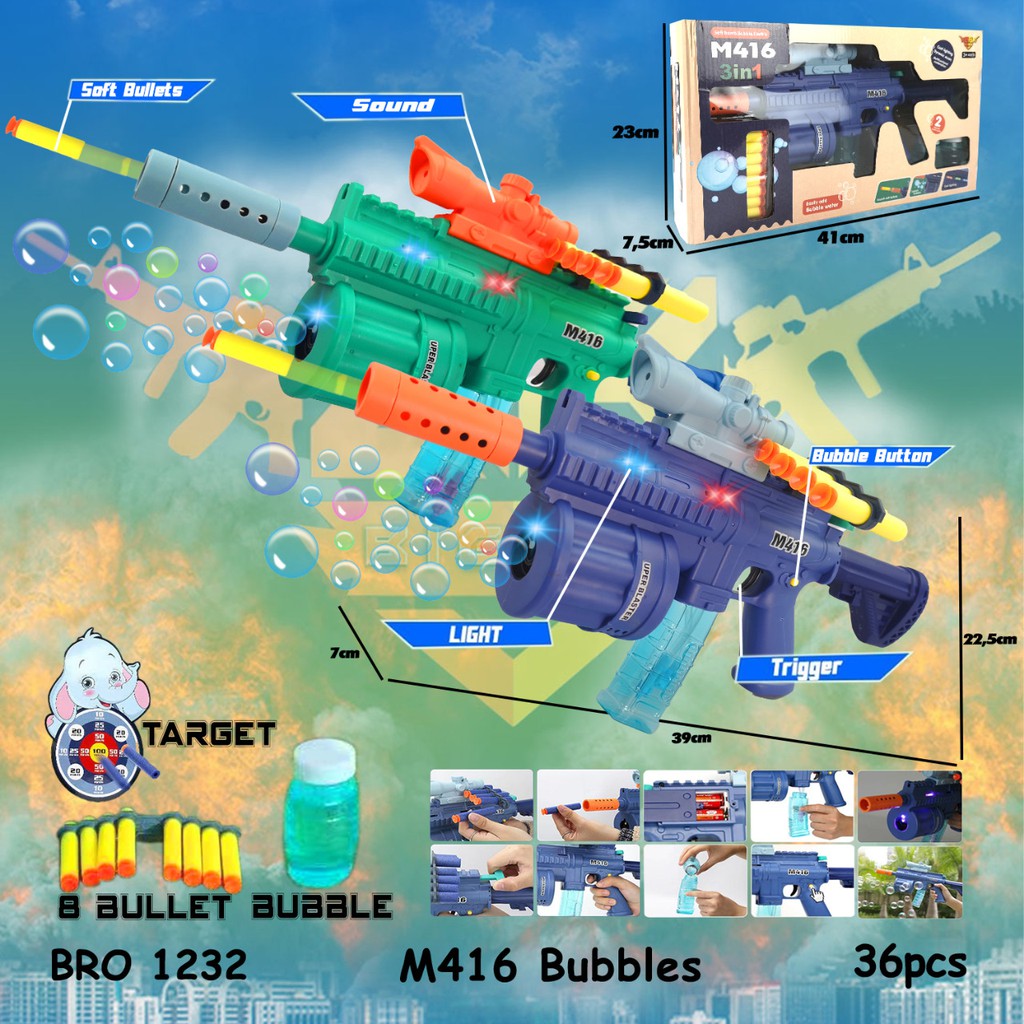 PROMO BRO1232 Pistol Pistolan Peluru Busa Bubble Gun Gelembung Busa Tembak Tembakan BIGBANG