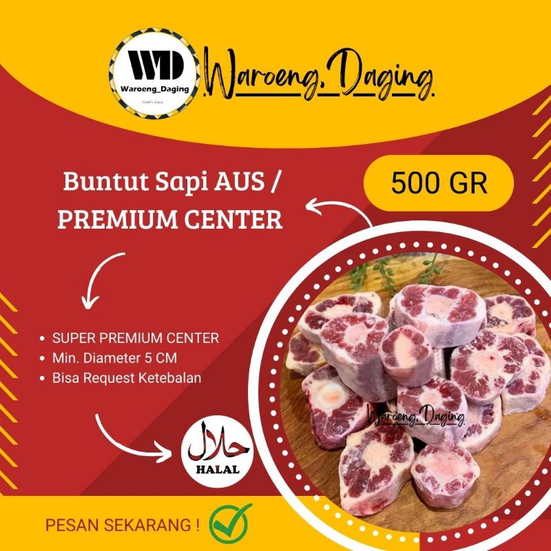 

Buntut Sapi Import / Oxtail AUS ( CENTER CUT ) Size by request, Minimal Diameter 5cm dengan Tebal -+2cm