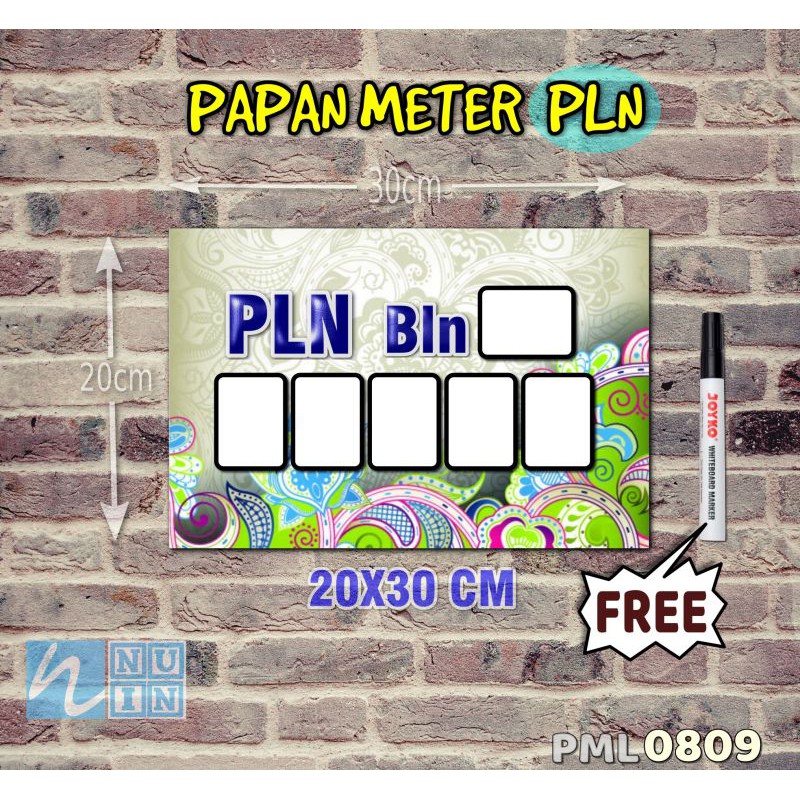 

Nuin Papan Meter Listrik PLN PAM motif Unik - Flower 09