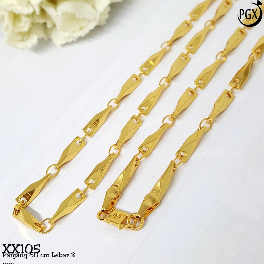 PGX Kalung Pria Wanita Xuping Perhiasan Lapis Emas Aksesoris Fashion Premium - XX105