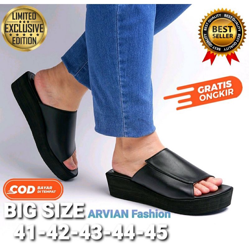 BIG SIZE 41-42-43-44-45 Sandal wanita Wedges Ukuran Jumbo Besar Sandal pesta kondangan ibu ibu wedge