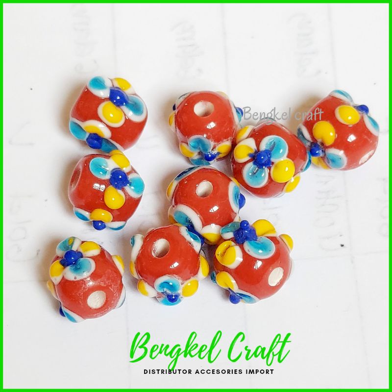 Manik-Manik Crystal Ceko murano lampwork Bahan Gelang Perhiasan Diy