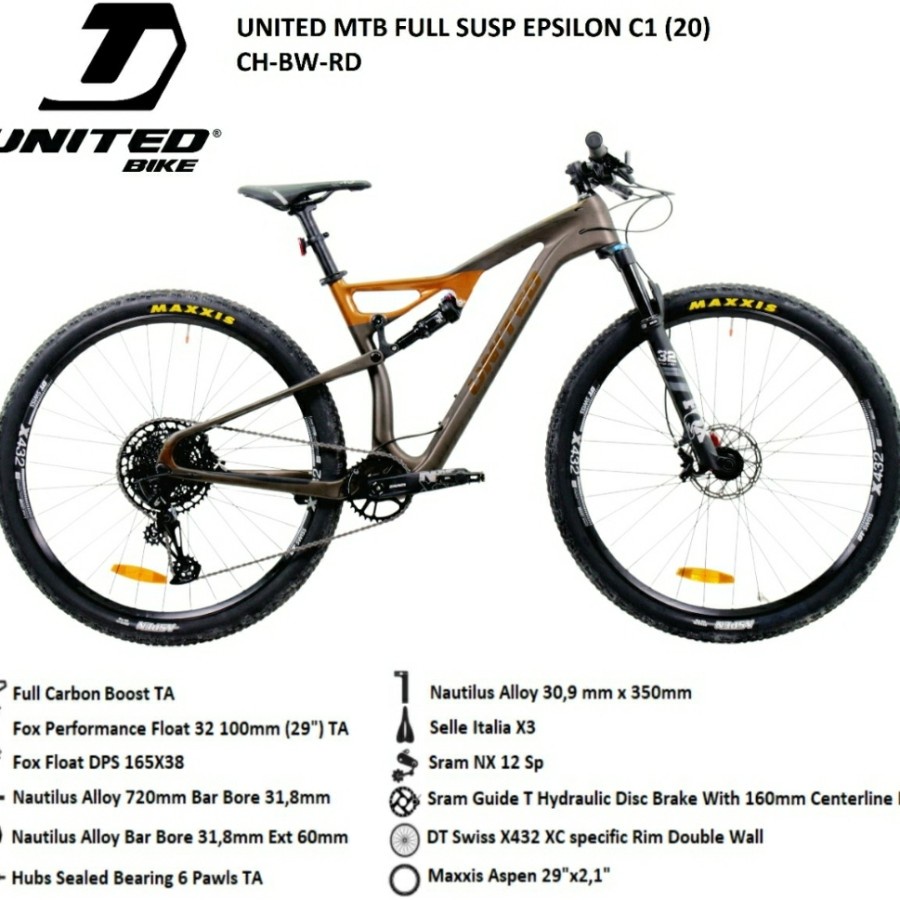 Sepeda MTB 29 inch Full susp United Epsilon C1 12 speed