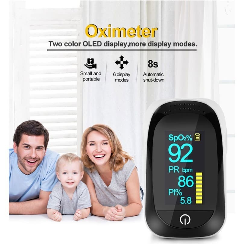 MIXIO A2 Fingertip Pulse Oximeter Sp02 Saturation Monitor HD OLED