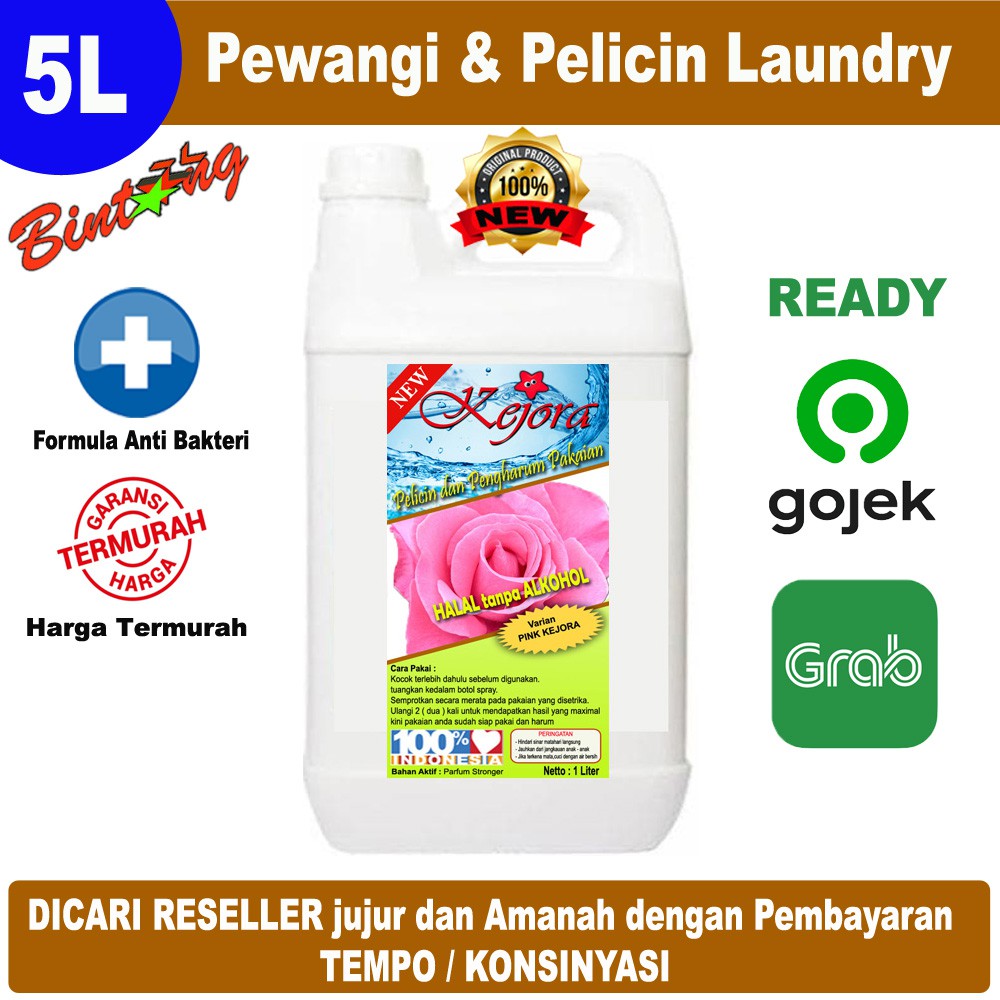 Pelicin dan Pewangi Pakaian KEJORA 5 Liter  - TANPA ALKOHOL + Anti Bakteri + Pelicin