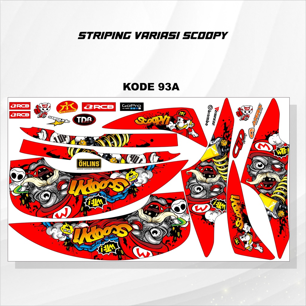 Striping Scoopy Stiker Scoopy 2013/2017 Kode 93