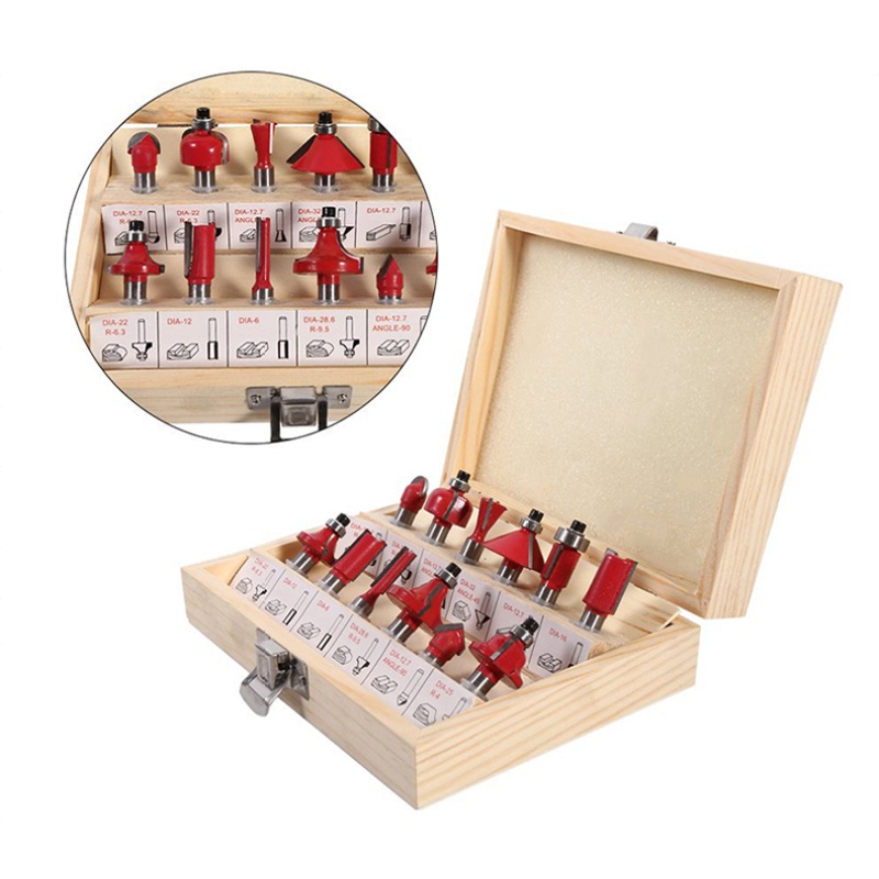 Mata Profil Router Bits Timmer Bits set 12pcs Kotak Box set Kayu