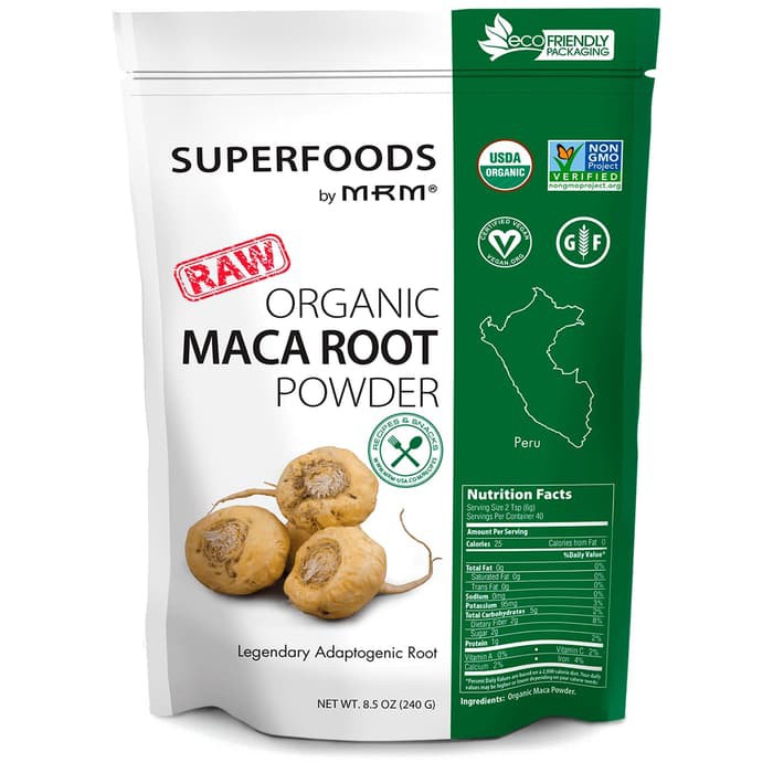 

MRM Superfoods Raw Organic Maca Root Powder 240 gr - Energy Booster - Ginseng Peru - Maca Powder