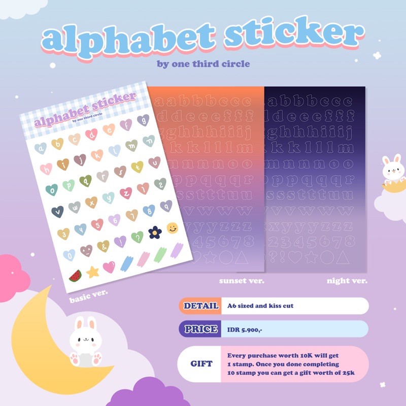 

ONETHIRDCIRCLE - DECO ALPHABET STICKER SHEET (FOR POLAROID DECO, JOURNALING, AND BUJO)