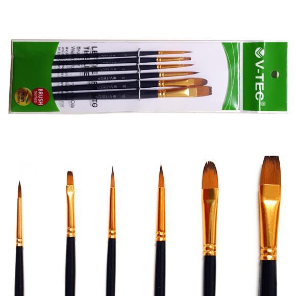 

Best Seller] V-Tec Brush A0345 Set 6 / Kuas Lukis Set 6