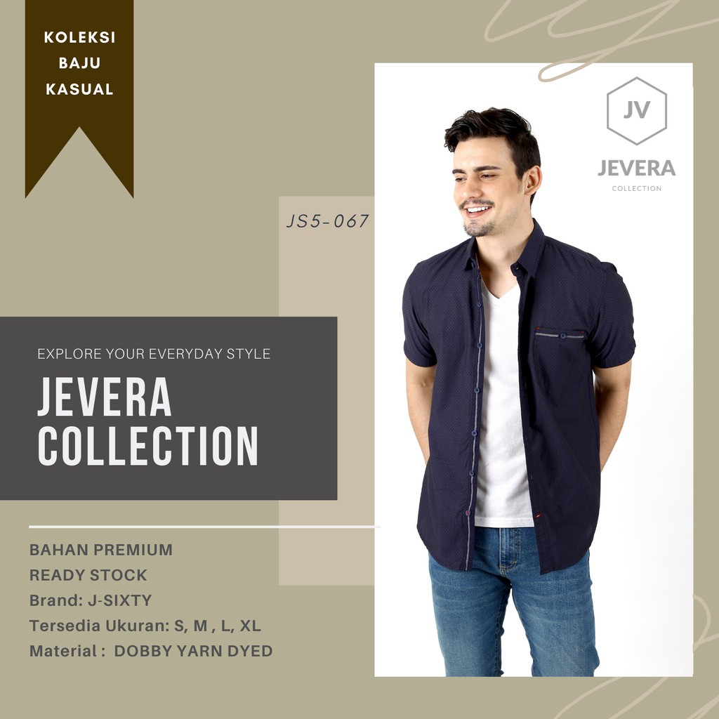 Kemeja Casual Pria Lengan Pendek J-Sixty JS5-067