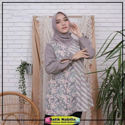 Terlaris Serut Genes Jelita Tunic Navbor Yelbor Whitbor Creambor Tunik Batik Modern Terbaru 2021