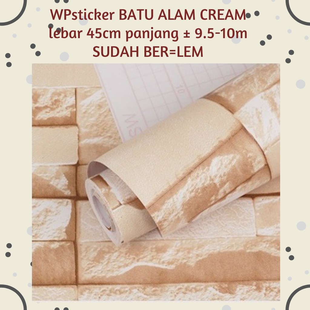 Hisanaagrosir Semarang Wallpaper Dinding 10m Batu Alam Cream Shopee Indonesia