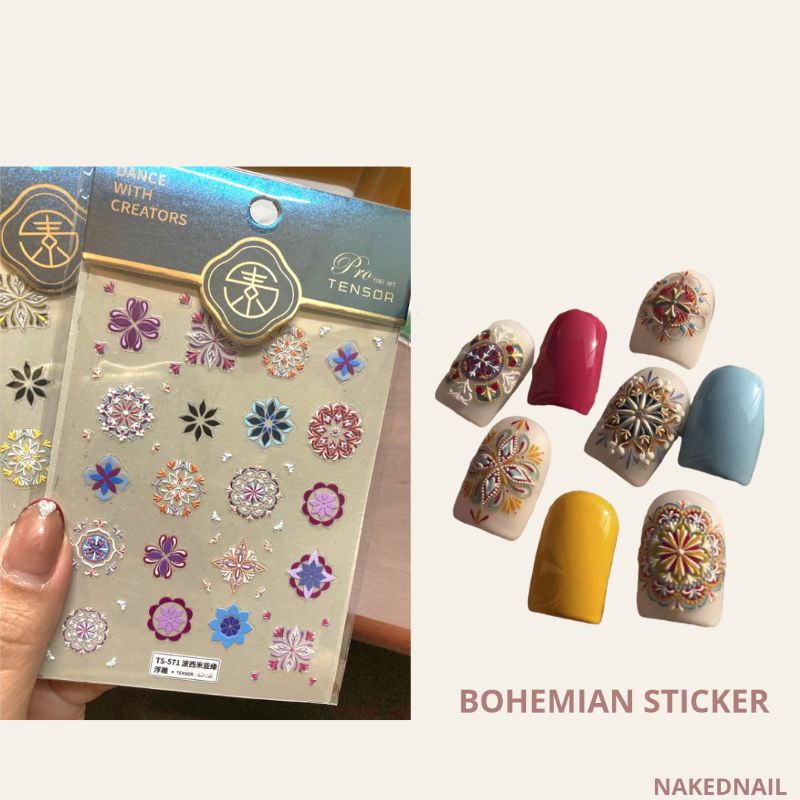 stiker kuku nail sticker bohemian hiasan kuku nail art premium