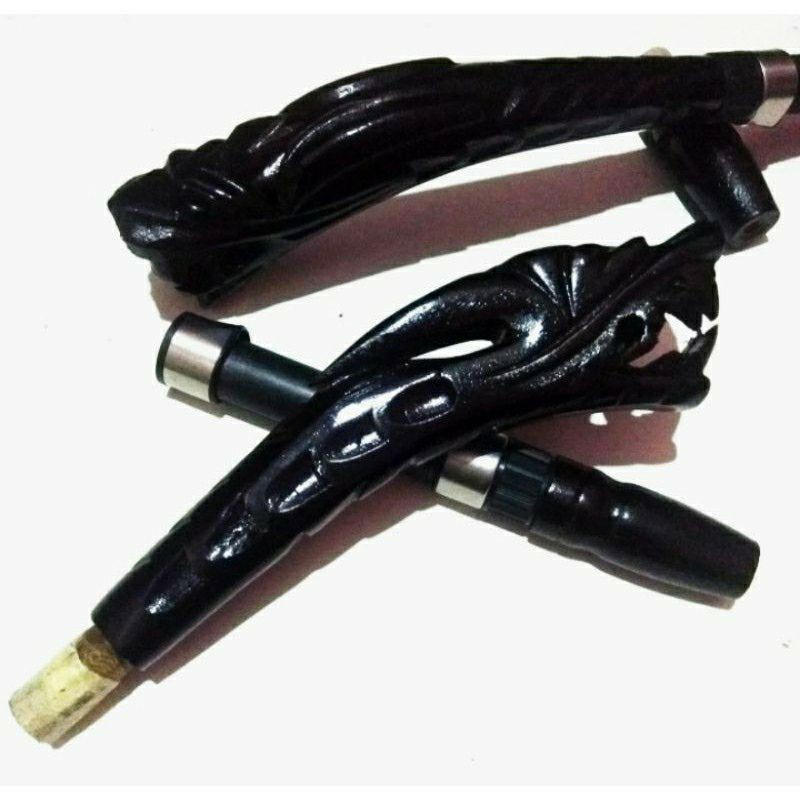 Pahul Gagang Joran Reel Ukir Motif Naga Tanduk Timbul Hitam