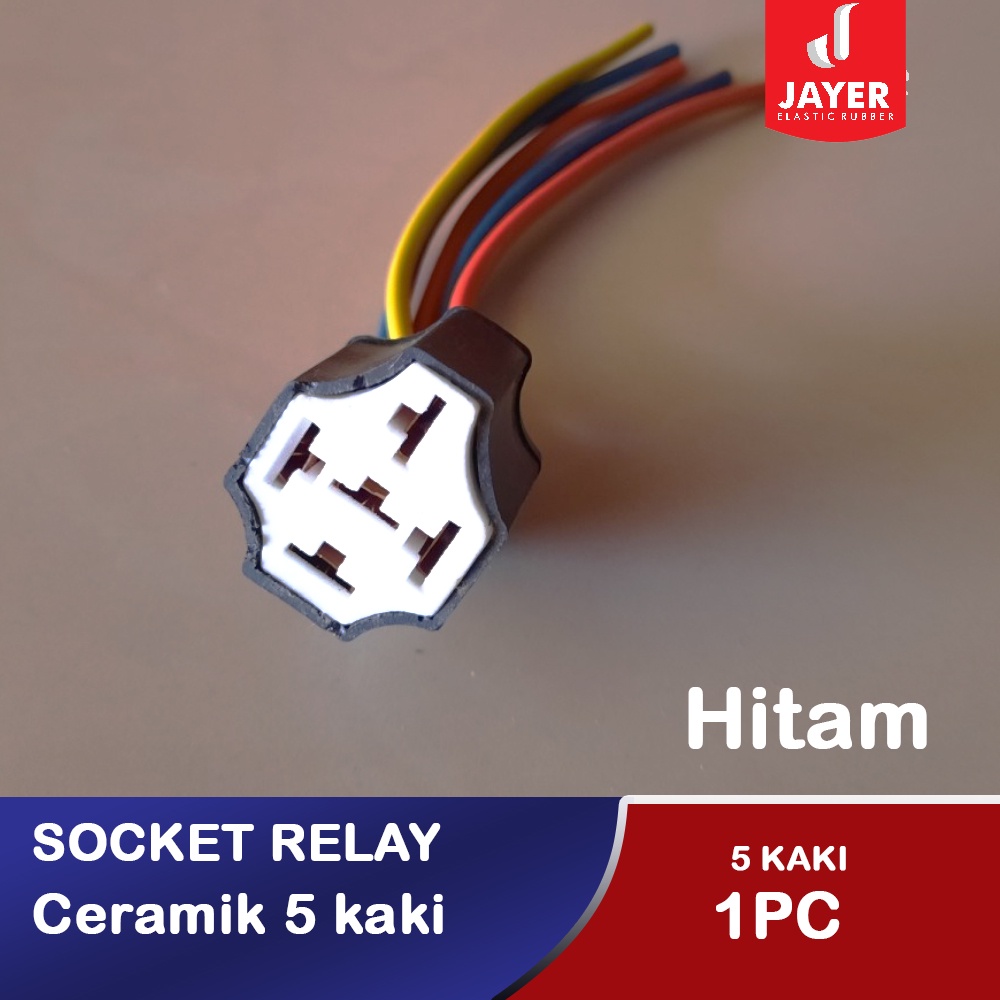 Socket Relay Keramik Hitam / Socket  Relay Keramik 5 Kaki Hitam