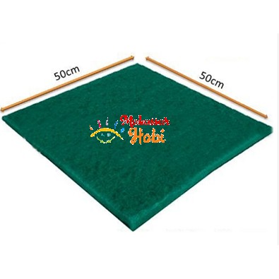 Super Green Coarse Wool 50 x 50 cm Media Filter Aquarium Kolam Ikan