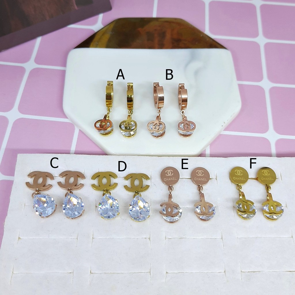 Anting Titanium Jepit Korea Brand Kdrama Rose Gold - BE371