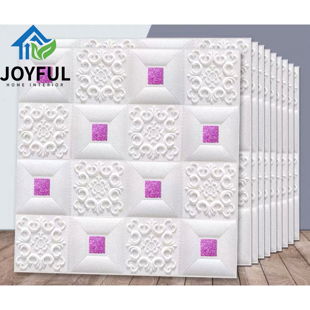 (TERMURAH!!) Wallpaper Dinding 3D FOAM, Ukuran 70X38.5CM • High Quality-R61 PINK (70X35CM)