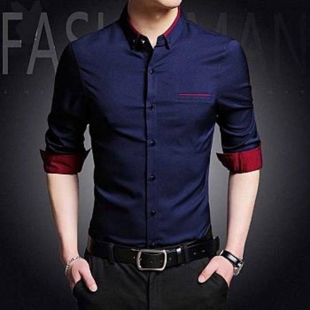 TOTOTAshop.Kemeja pria TOPMAN, UKURAN M-L-XL, Lengan panjang,Bahan Katun strech bisa melar