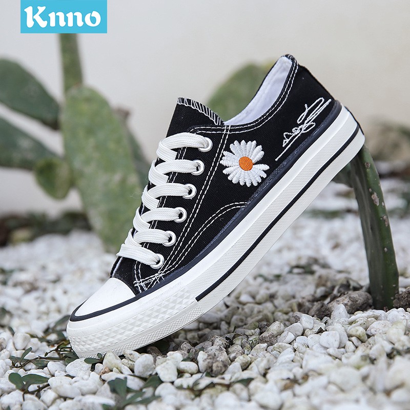 Kano Style 2023 Sepatu Wanita Kanvas Fashion Impor Korea Style - Putih &amp; Hijau&quot;