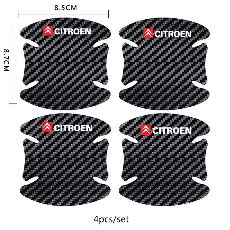 4 / 8Pcs Film Pelindung Handle Bahan Carbon Fiber Untuk Citroen C1 C2 C3 C4 C5 C3 Picasso C-Elysee Jumper