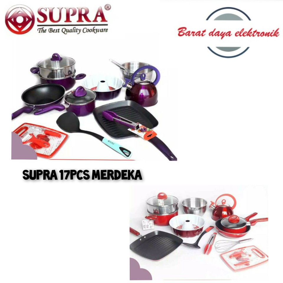 Panci Supra Set 17 Pcs Merdeka Cookware Set Premium